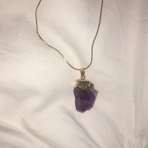 Purple Amethyst and Gold Foil Necklace
